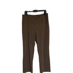 J. Jill Women’s‎ 12 Glen Plaid Stretch Ankle Pants Brown Career Trousers